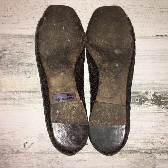 Stuart Weitzman Ballerina Flats Womens 6 Snake Skin Animal Print Ballet Shoes - Picture 6 of 11